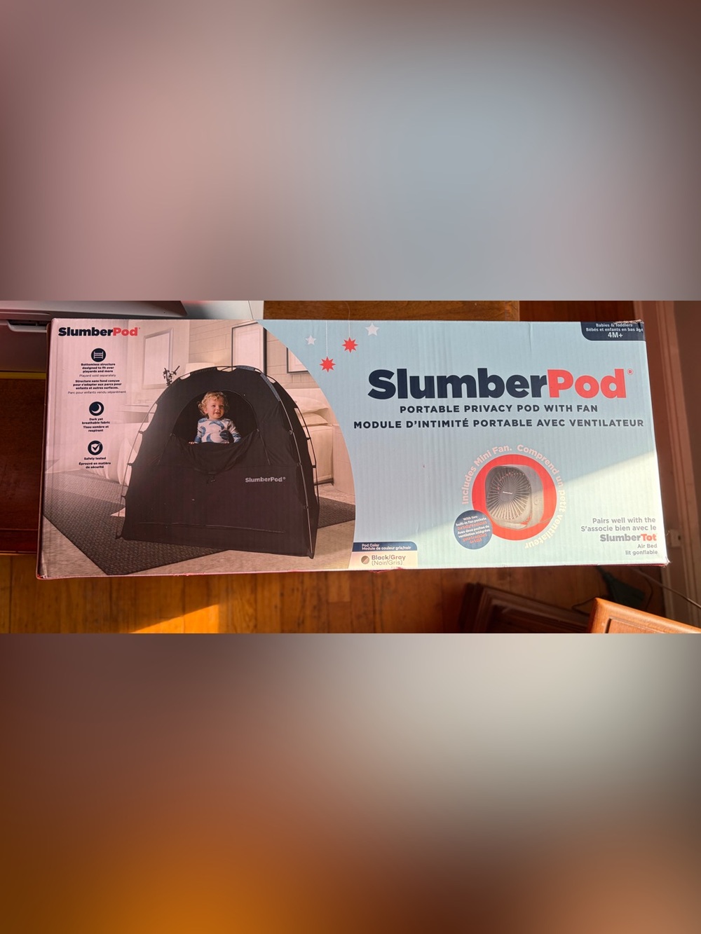 Portable Privacy Pod with Fan - Black